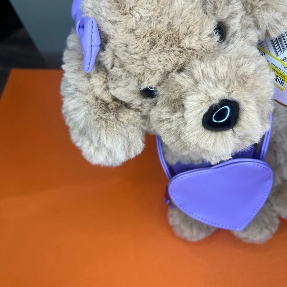 FAO Schwarz Plush Dog with Purple Heart bag - Picture 12 of 14